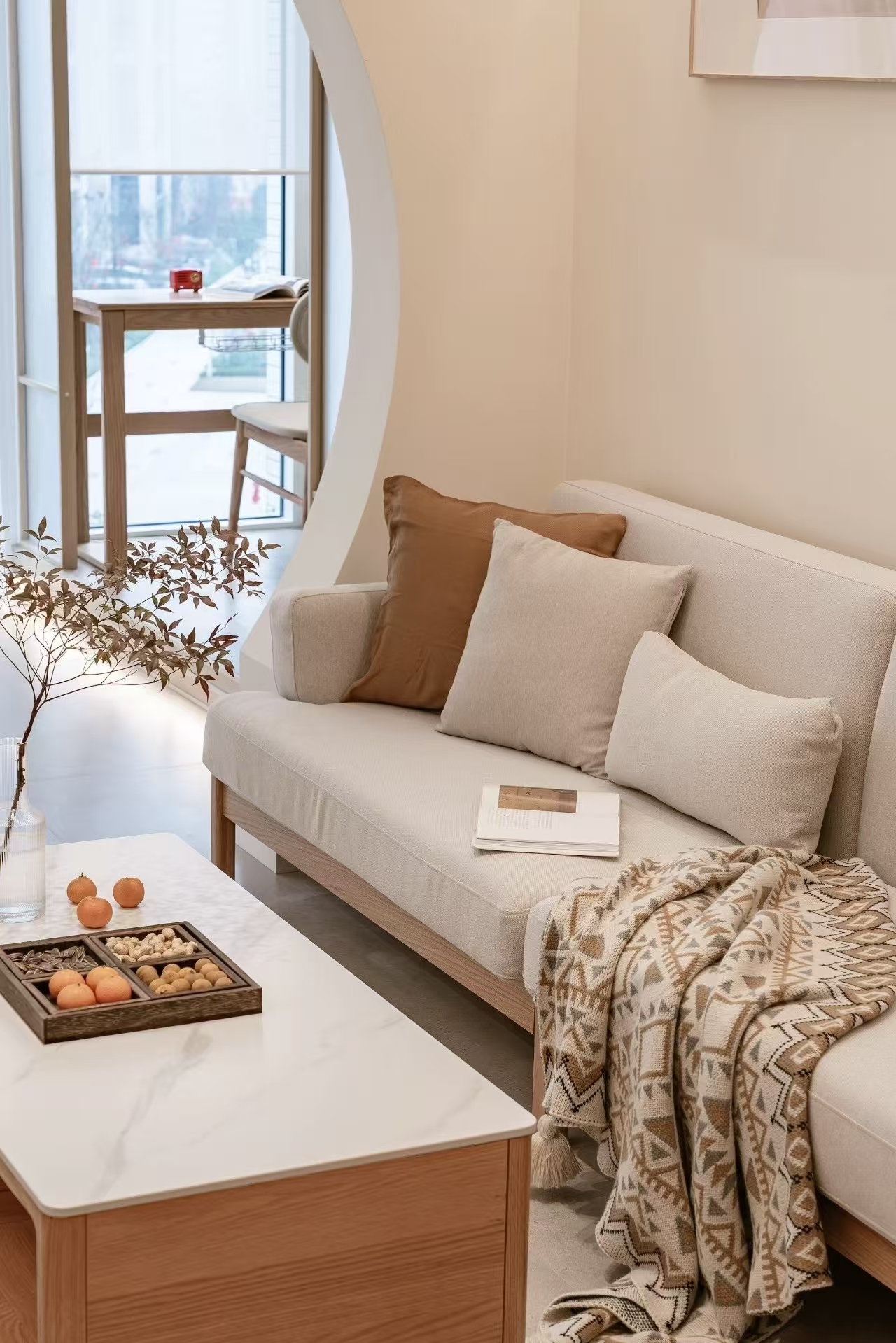 82㎡原木中式风三居室，打造的温馨舒适之家~